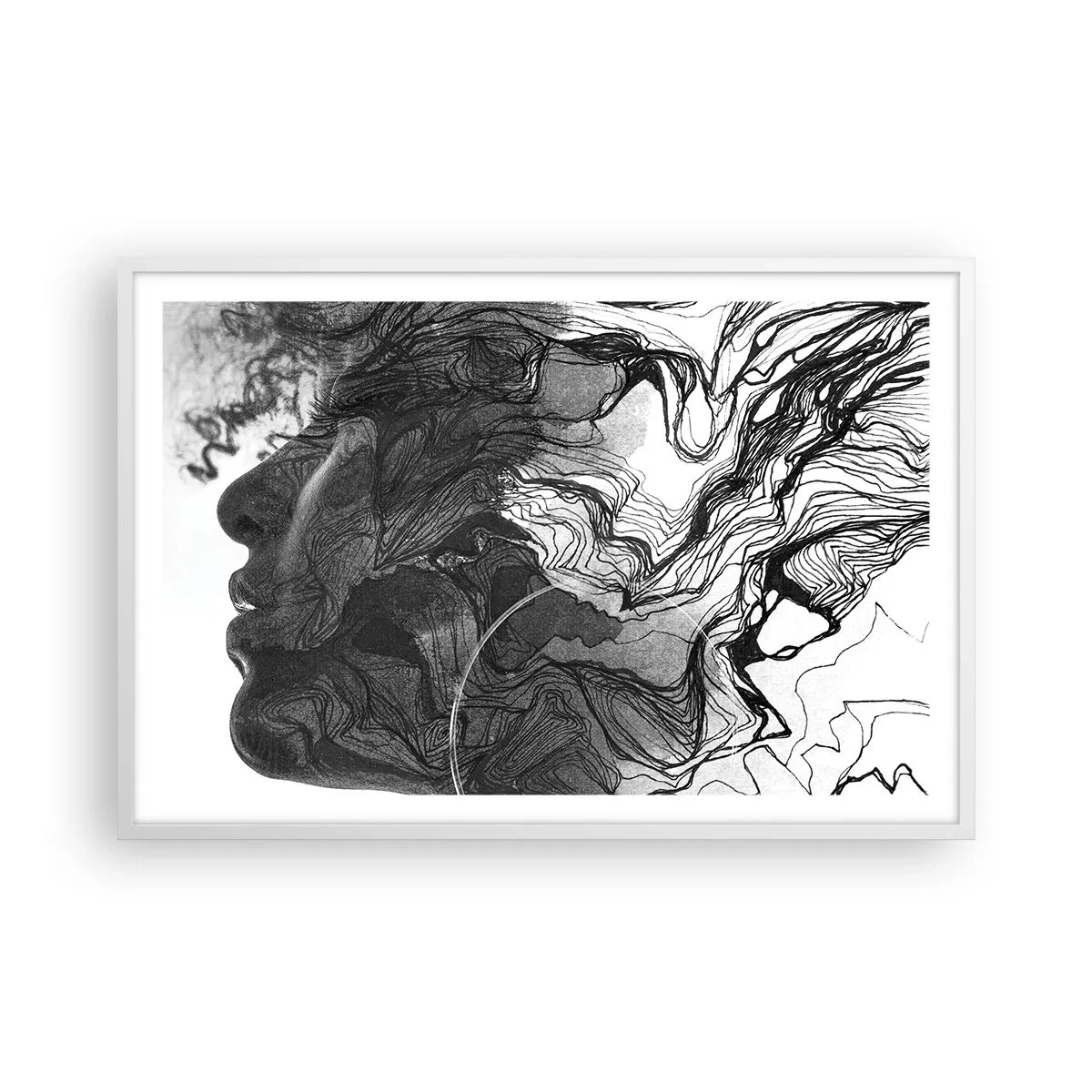 Poster in cornice bianca - Aggrovigliata nei sogni - 91x61 cm