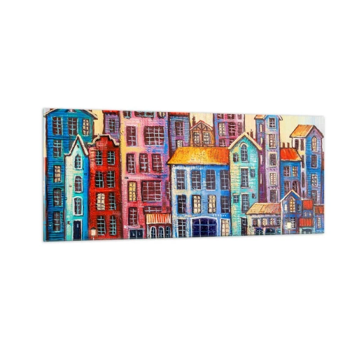 Quadro su vetro - Una città da favola - 100x40 cm