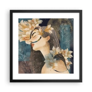Poster in cornice nera - La favola della principessa con i gigli - 40x40 cm
