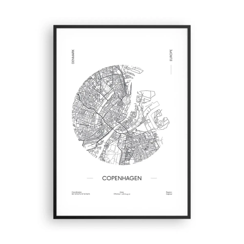 Poster in cornice nera - Anatomia di Copenaghen - 70x100 cm