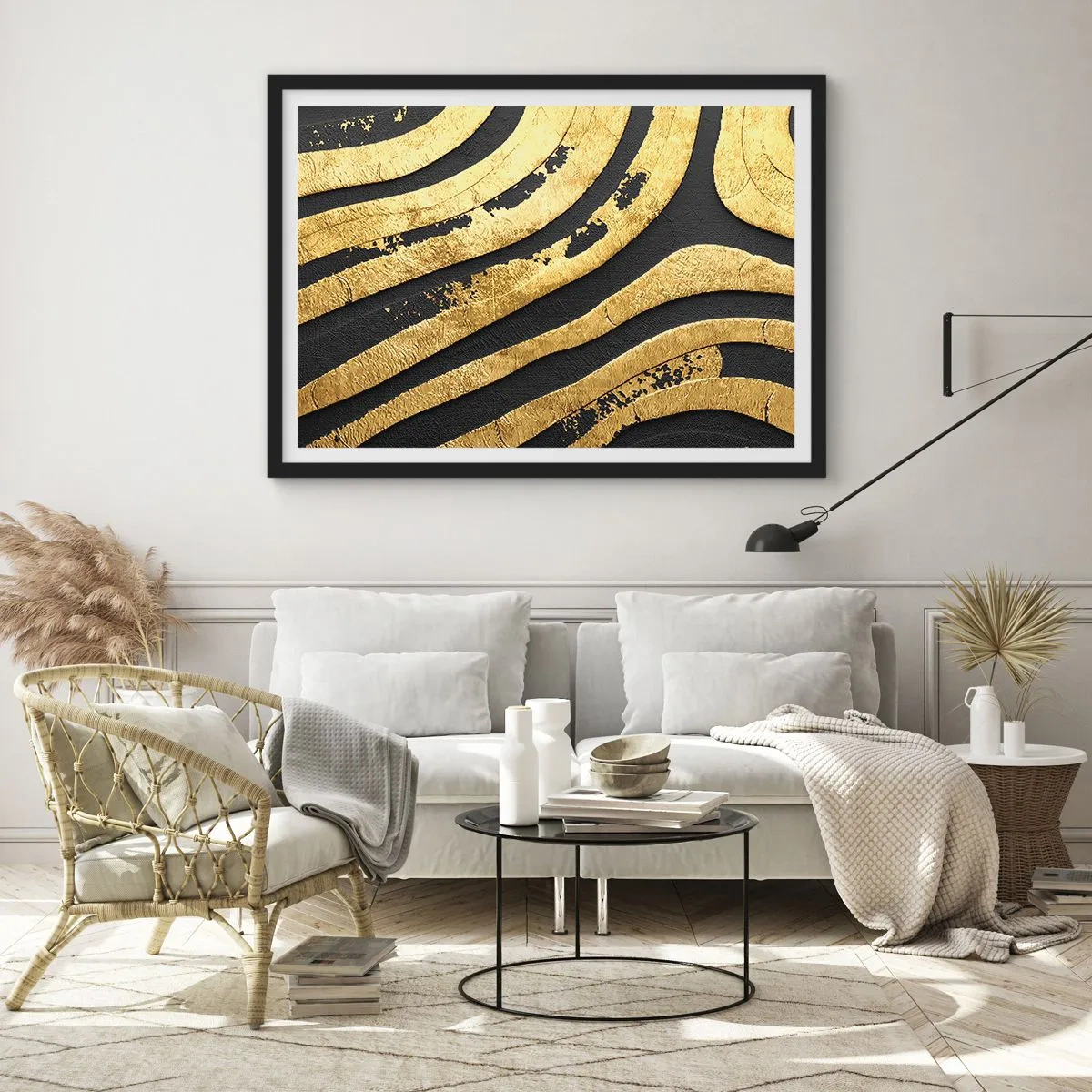 Poster in cornice nera - Tutto scorre - 50x40 cm