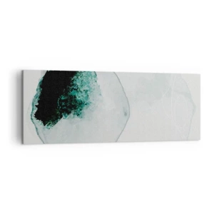 Quadro su tela - Stampe su Tela - Goccia d'acqua astratta con sfumature di verde e nero - 140x50cm - In una goccia d'acqua - Decorazione murale moderna per soggiorno e camera da letto ARTTOR