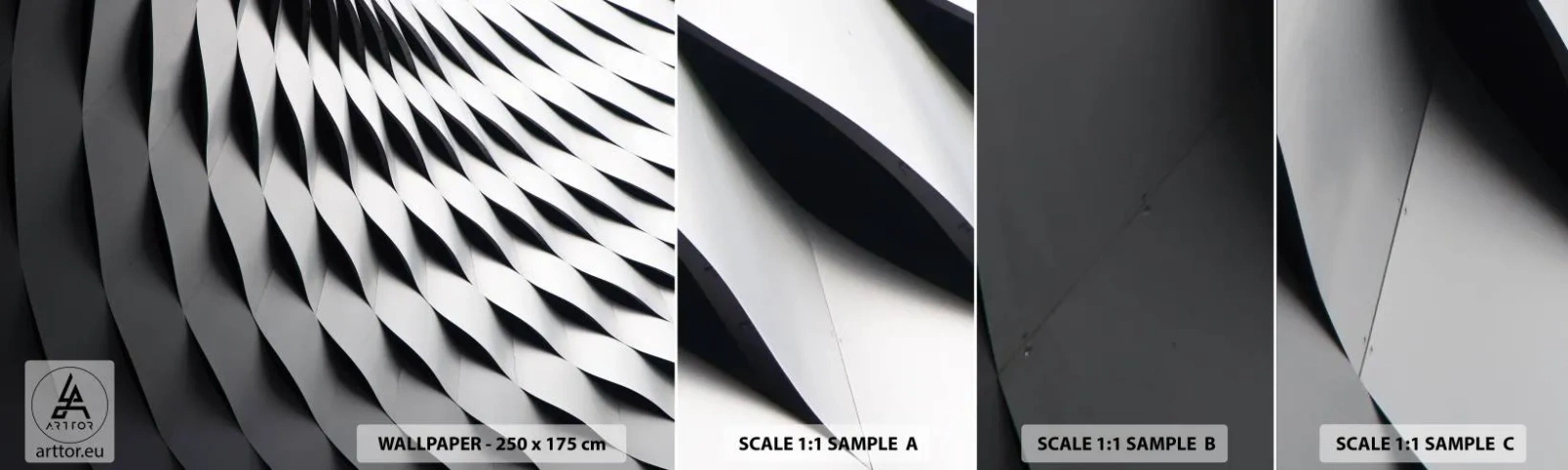 Campione Di Fotomurale Standard Eco - Sulla cresta dell'onda - Moderno, Astrazione, acciaio - 100x30 cm