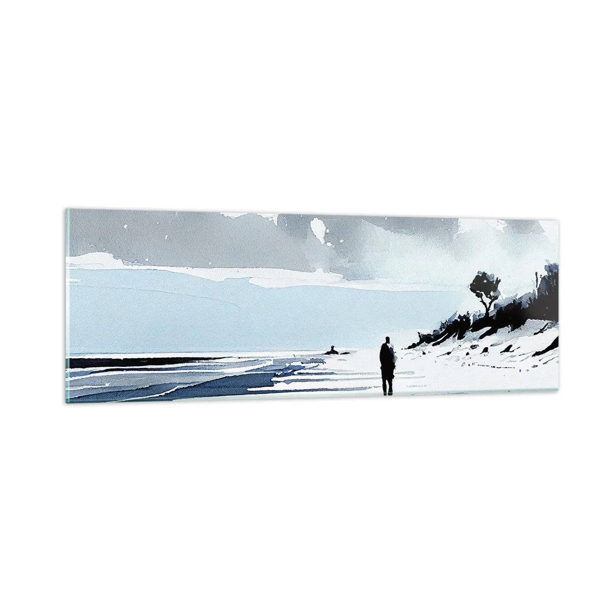 Quadro su vetro - Solo con se stesso - 90x30 cm