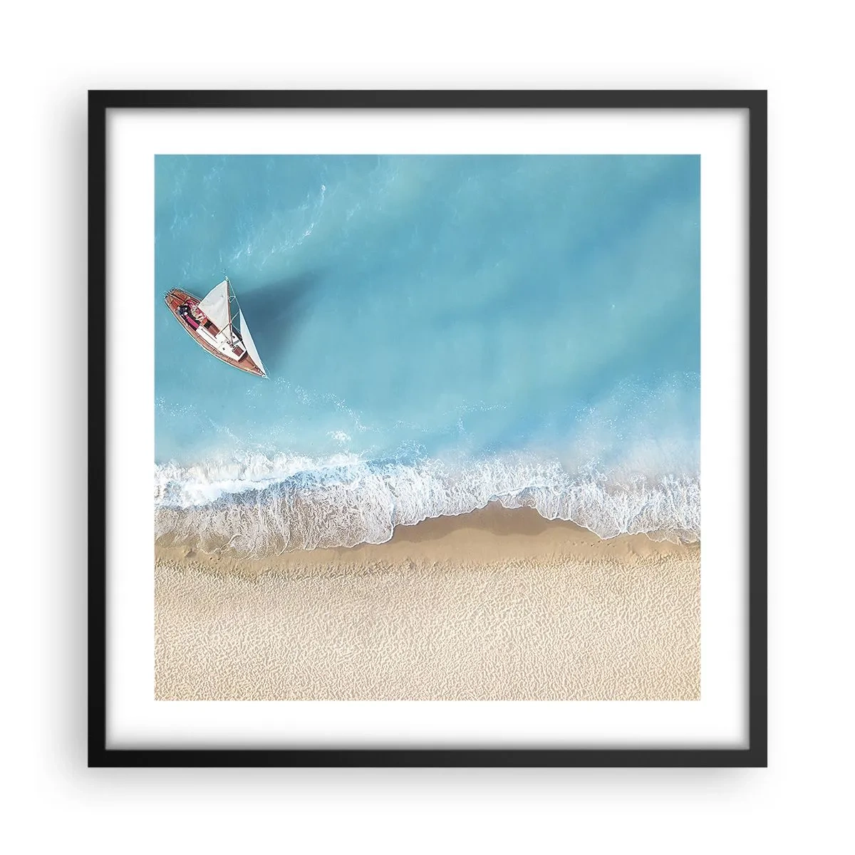 Poster in cornice nera - Al confine del blu e dell'oro - 50x50 cm