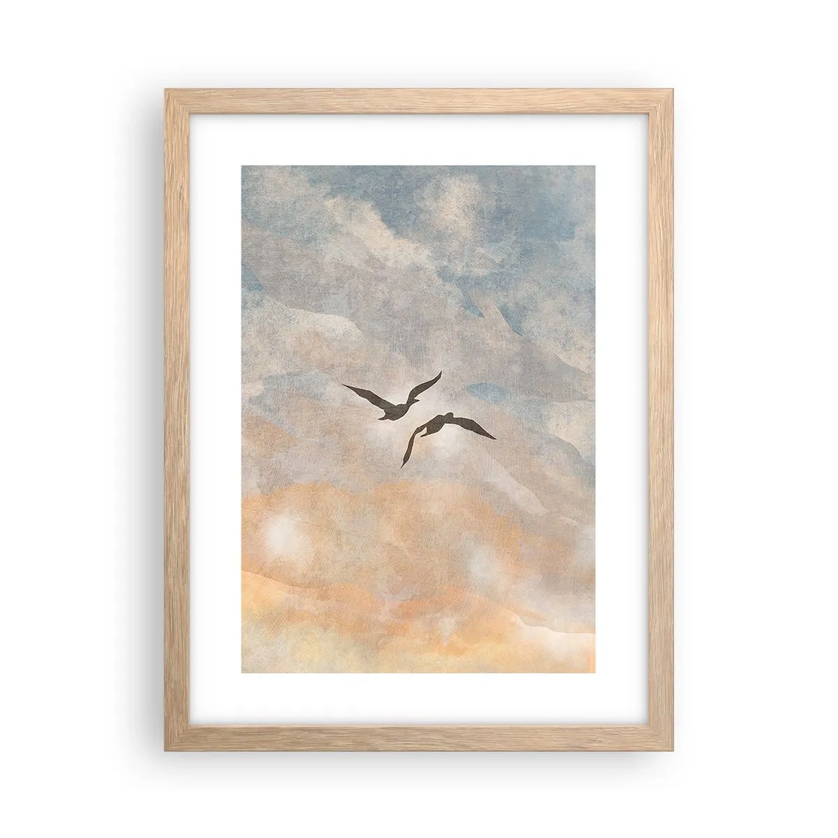 Poster in cornice rovere chiaro - Danza nel cielo - 30x40 cm