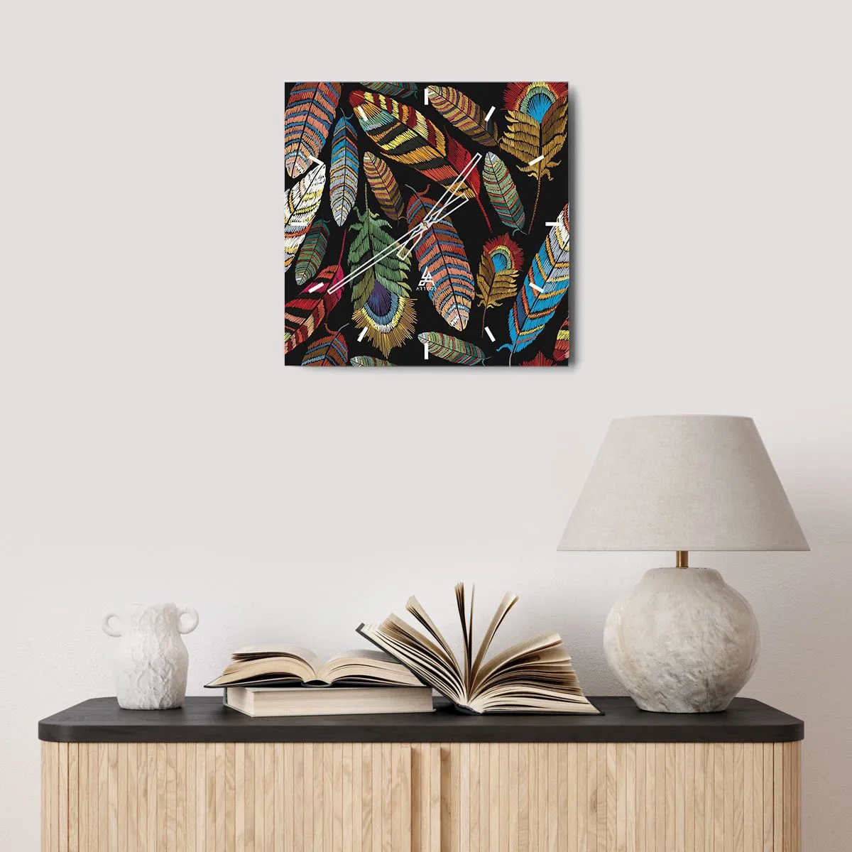 Orologio da parete - Orologio in Vetro - Il carnevale degli uccelli - 30x30 cm