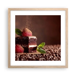 Poster in cornice rovere chiaro - La vita è dolce - 40x40 cm