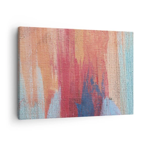 Quadro su tela - Stampe su Tela - Pennellate astratte colorate - 70x50cm - Colando con l'arcobaleno - Decorazione murale moderna per soggiorno e camera da letto ARTTOR