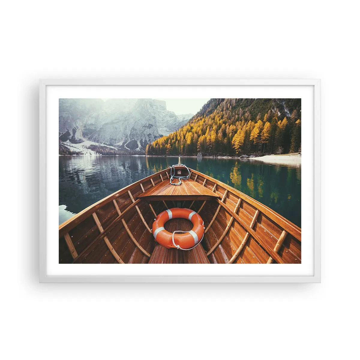 Poster in cornice bianca - Gita sui monti - 70x50 cm