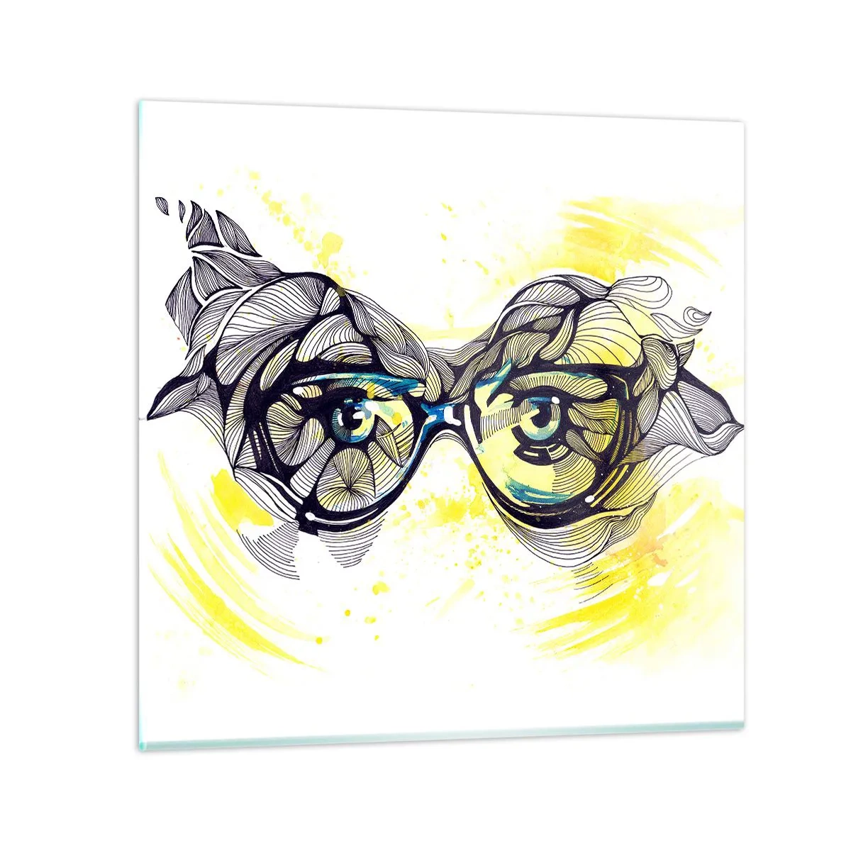 Quadro su vetro - Attraverso gli occhiali blu - 70x70 cm