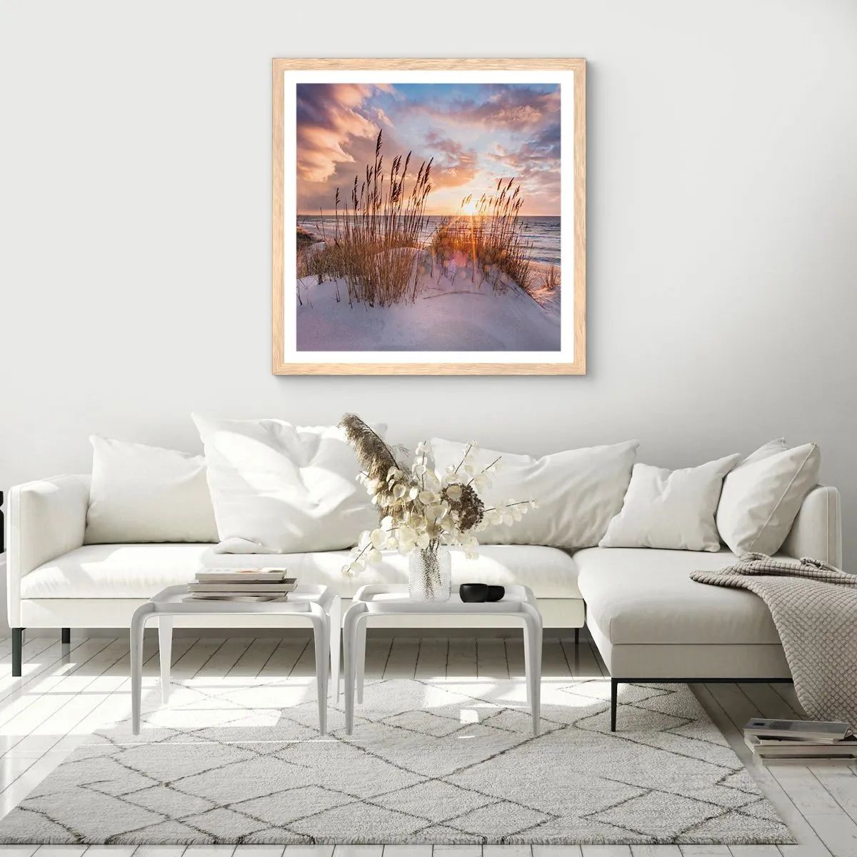 Poster in cornice rovere chiaro - L'addio al sole e al vento - 30x30 cm