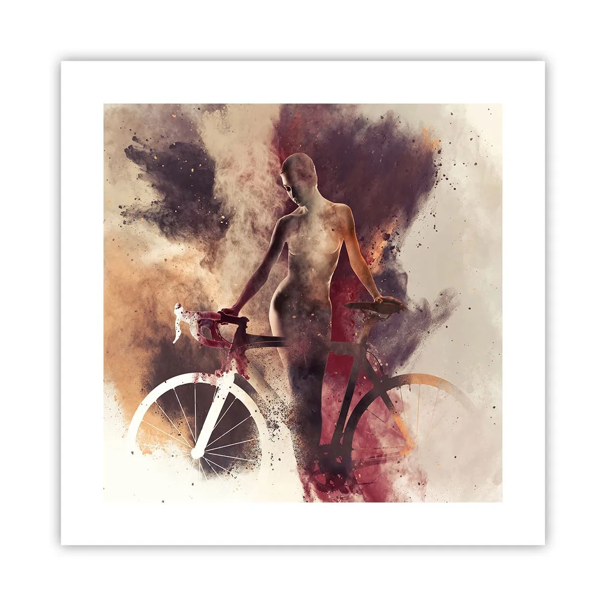 Poster - Nelle forme di marmo un'anima da ciclista - 40x40 cm