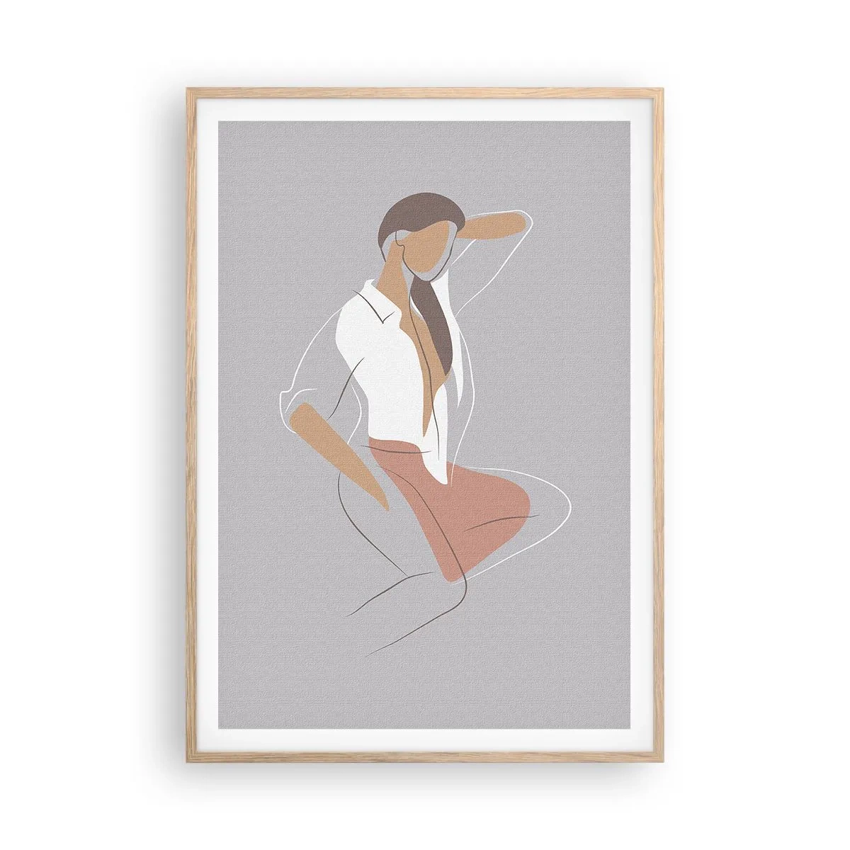 Poster in cornice rovere chiaro - Profilo di bellezza - 70x100 cm