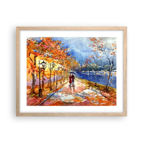 Poster in cornice rovere chiaro - Insieme fino ai confini del tempo - 50x40 cm