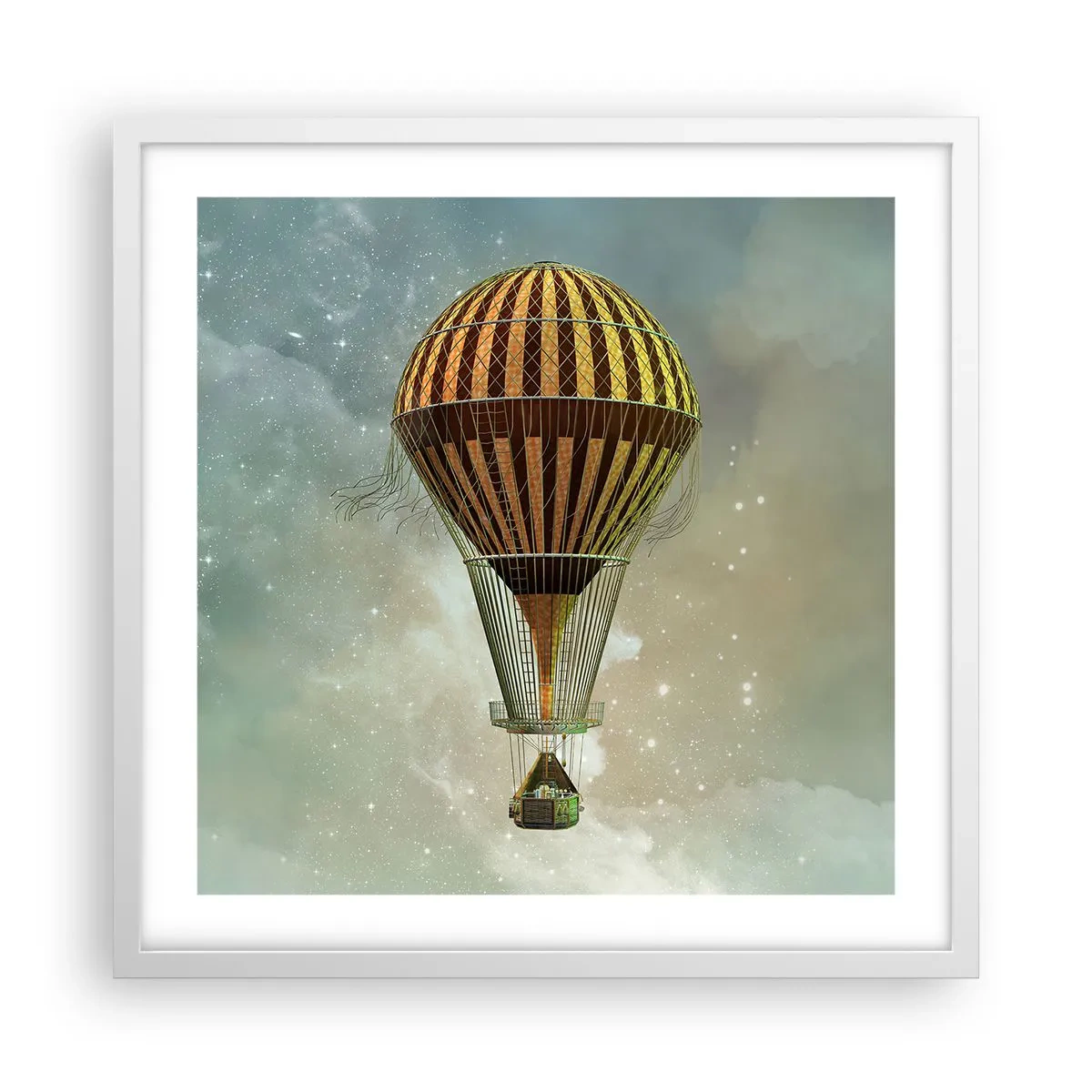 Poster in cornice bianca - I voli dei pionieri - 50x50 cm