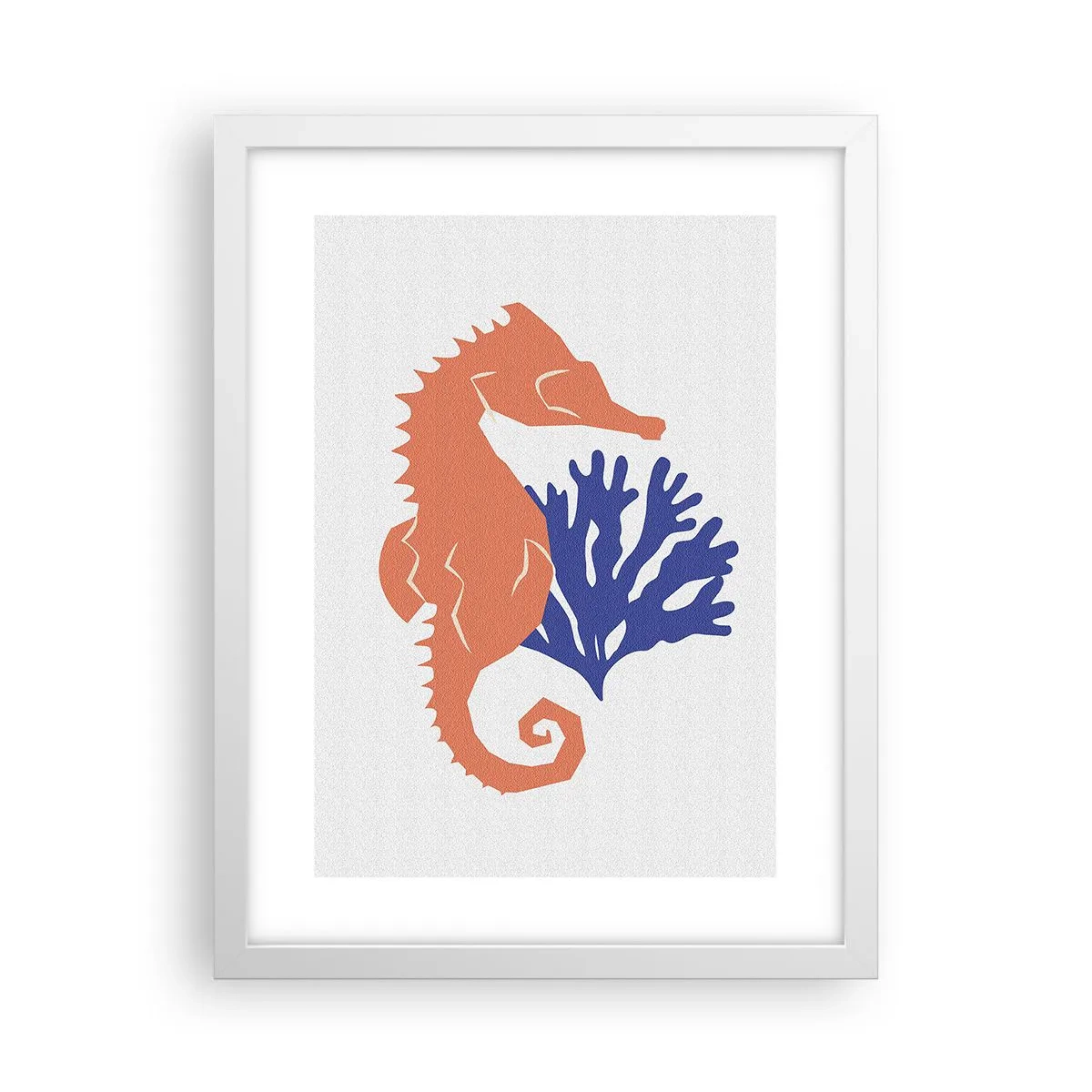 Poster in cornice bianca - Sul prato sottomarino - 30x40 cm