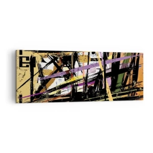 Quadro su tela - Stampe su Tela - Linee e forme astratte su uno sfondo beige - 140x50cm - Taglio netto - Decorazione murale moderna per soggiorno e camera da letto ARTTOR