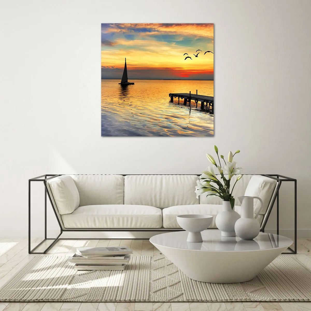 Quadro su vetro - Il ritorno alla sera - 50x50 cm