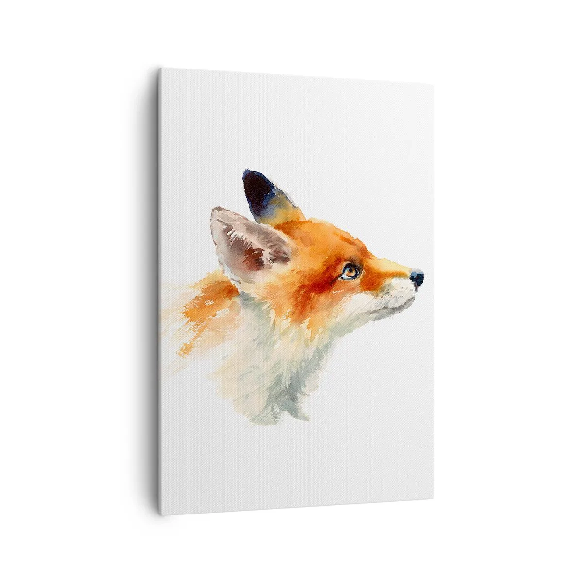 Quadro su tela - Stampe su Tela - Volpe rossa in stile acquerello su sfondo bianco - 70x100cm - La prudenza non è mai troppa - Decorazione murale moderna per soggiorno e camera da letto ARTTOR