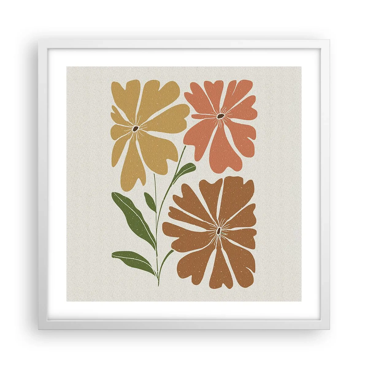 Poster in cornice bianca - Natura e geometria - 50x50 cm