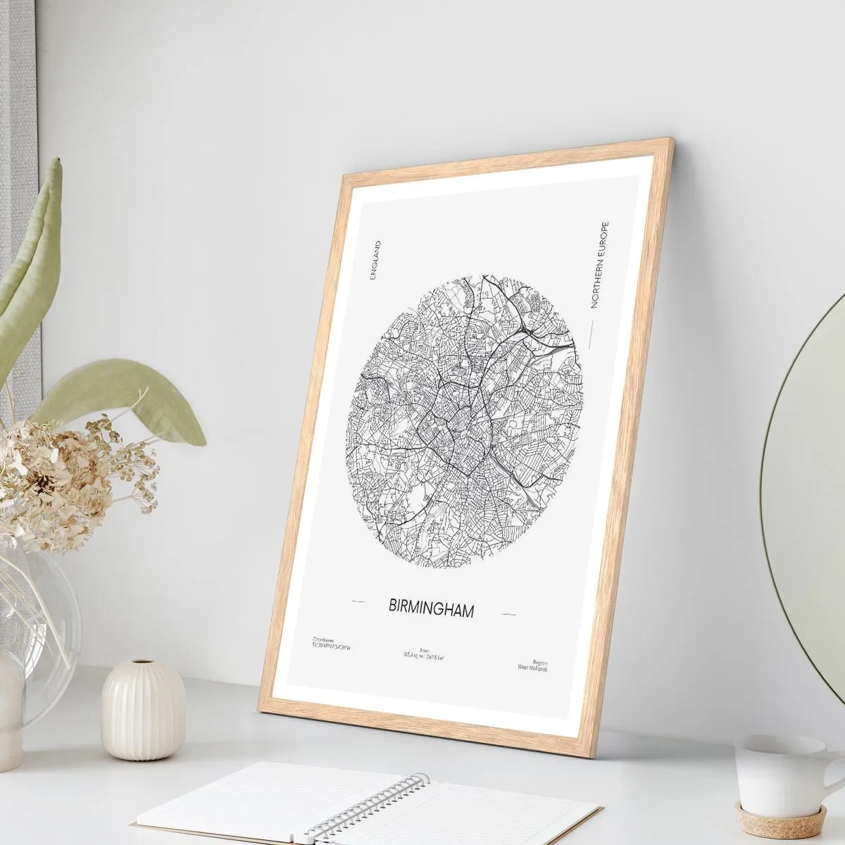 Poster in cornice rovere chiaro - Anatomia di Birmingham - 30x40 cm