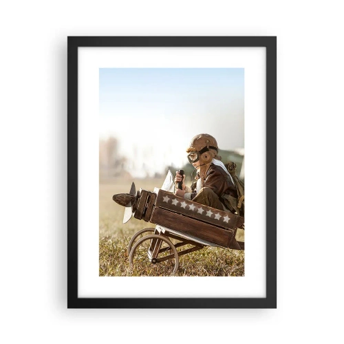 Poster in cornice nera - Decollo verso i sogni - 30x40 cm