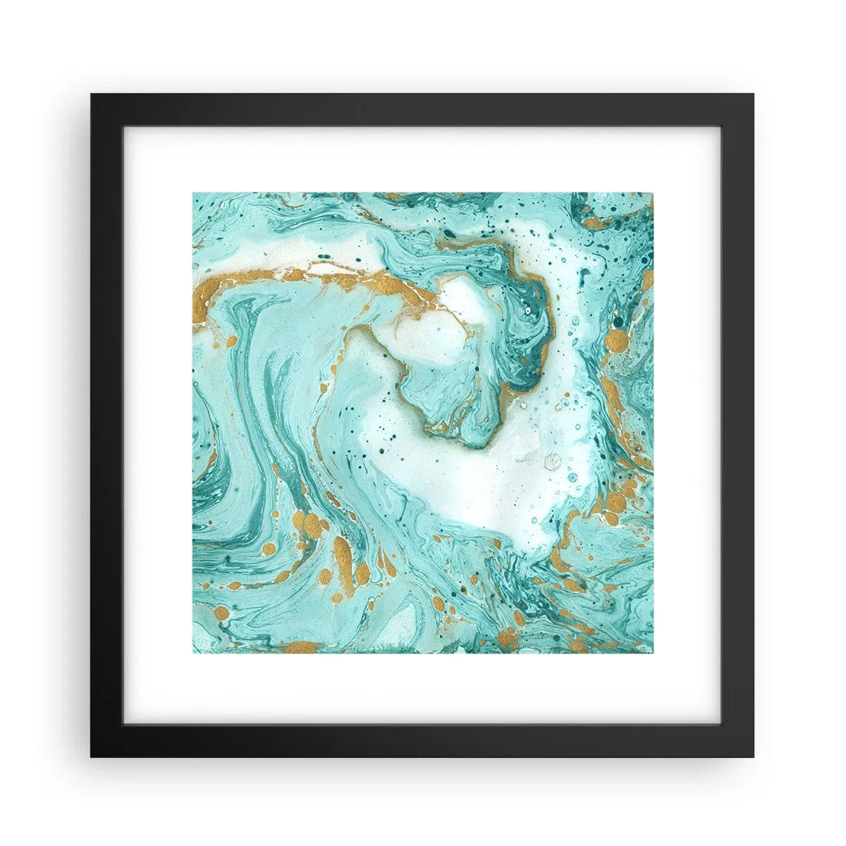 Poster in cornice nera - La grande onda del periodo Edo - 30x30 cm