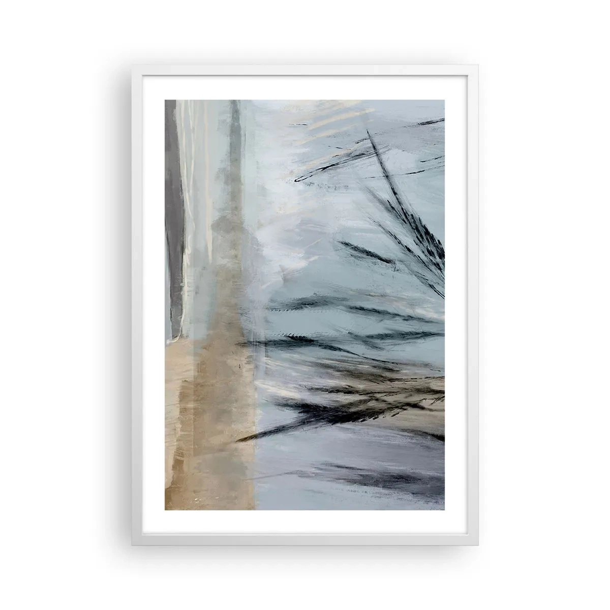 Poster in cornice bianca - Campi d'inverno - 50x70 cm