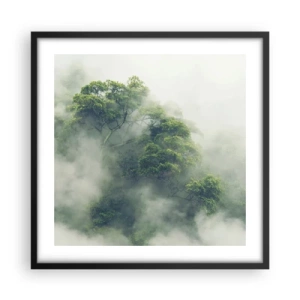 Poster in cornice nera - Avvolti dalla nebbia - 50x50 cm