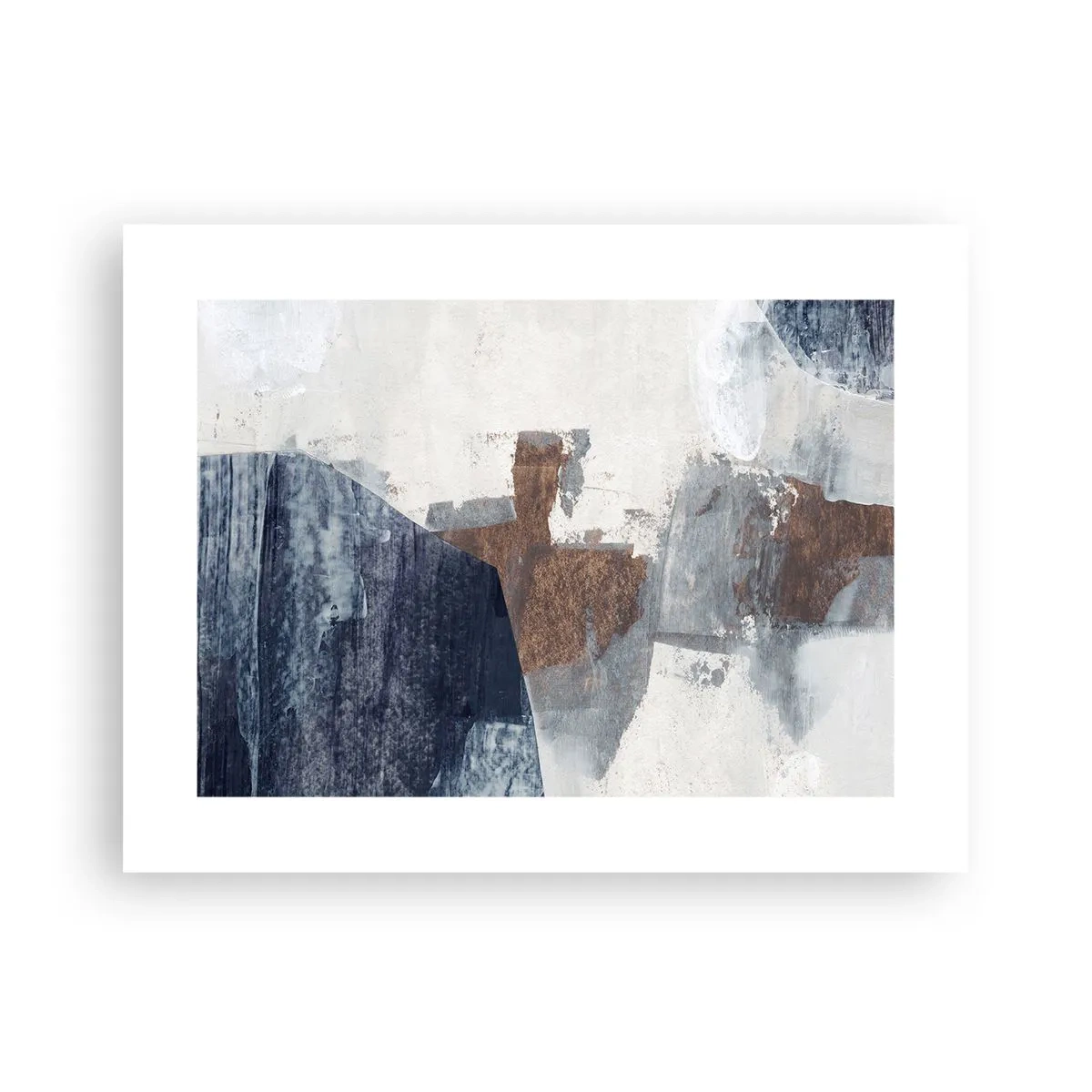 Poster - Forme blu e marroni - 40x30 cm
