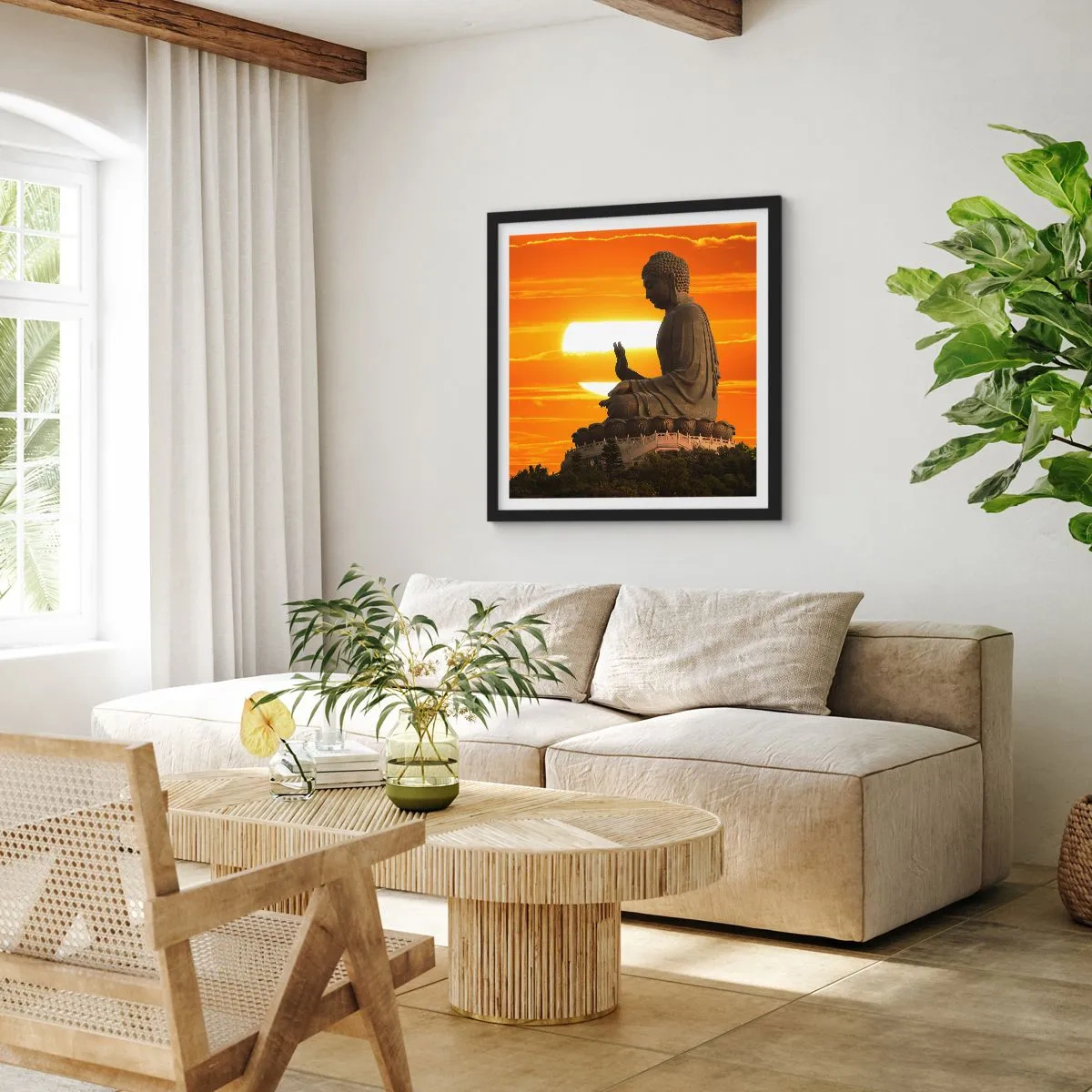 Poster in cornice nera - Senza paura davanti al mondo - 50x50 cm