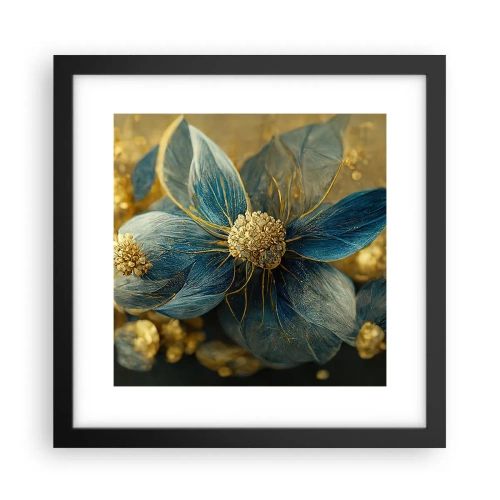 Poster in cornice nera - Fiorire d'oro - 30x30 cm