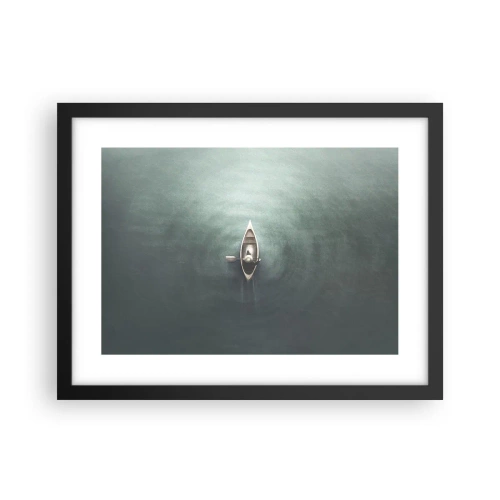 Poster in cornice nera - Nel lago al chiaro di luna - 40x30 cm