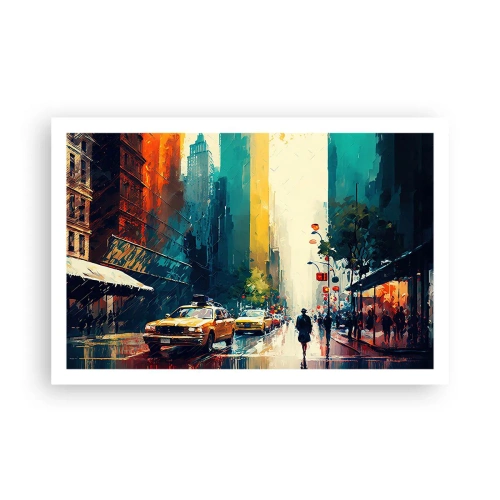Poster - New York: qui anche la pioggia è colorata - 91x61 cm