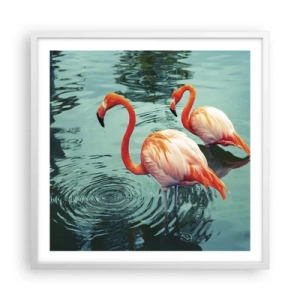 Poster in cornice bianca - Adesso siamo di moda - 60x60 cm