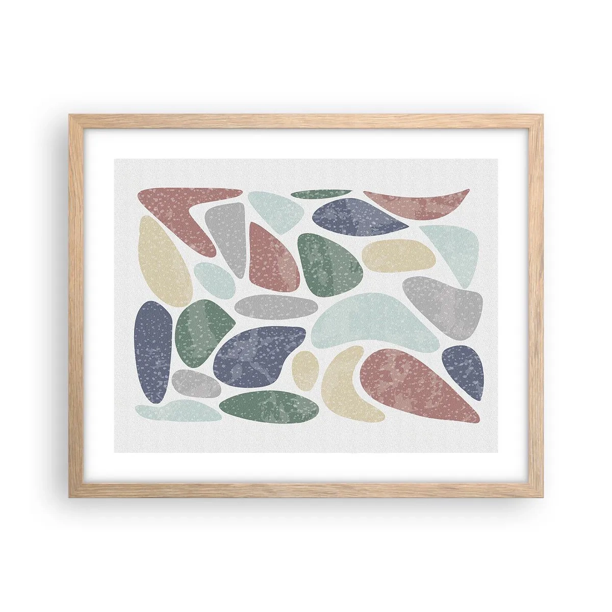 Poster in cornice rovere chiaro - Mosaico di colori incipriati - 50x40 cm