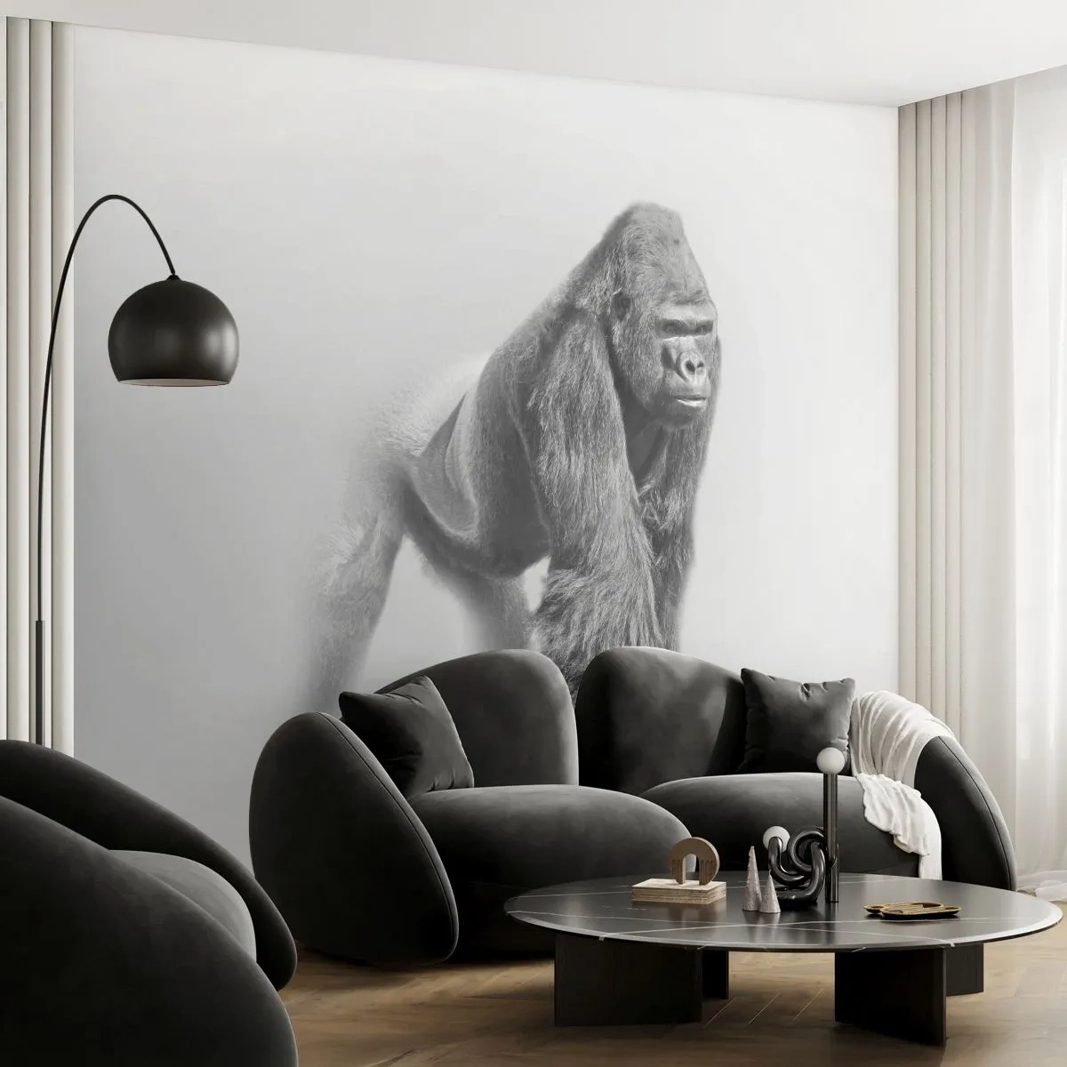 Fotomurali Premium Sand - Sicuro della propria forza - Animali, Gorilla, Scimmia - 300x210 cm