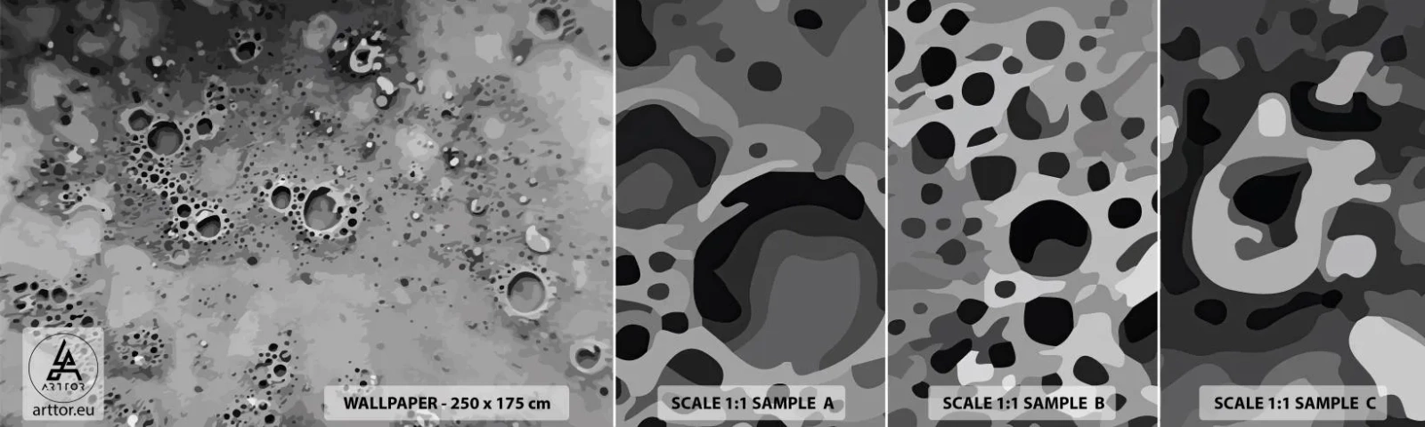 Campione Di Fotomurale Standard Eco - Come un paesaggio lunare - Composizione, Pezzo, Grafica - 100x30 cm