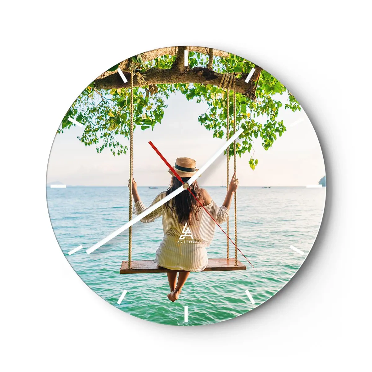 Orologio da parete - Orologio in Vetro - La vita è bella - 40x40 cm