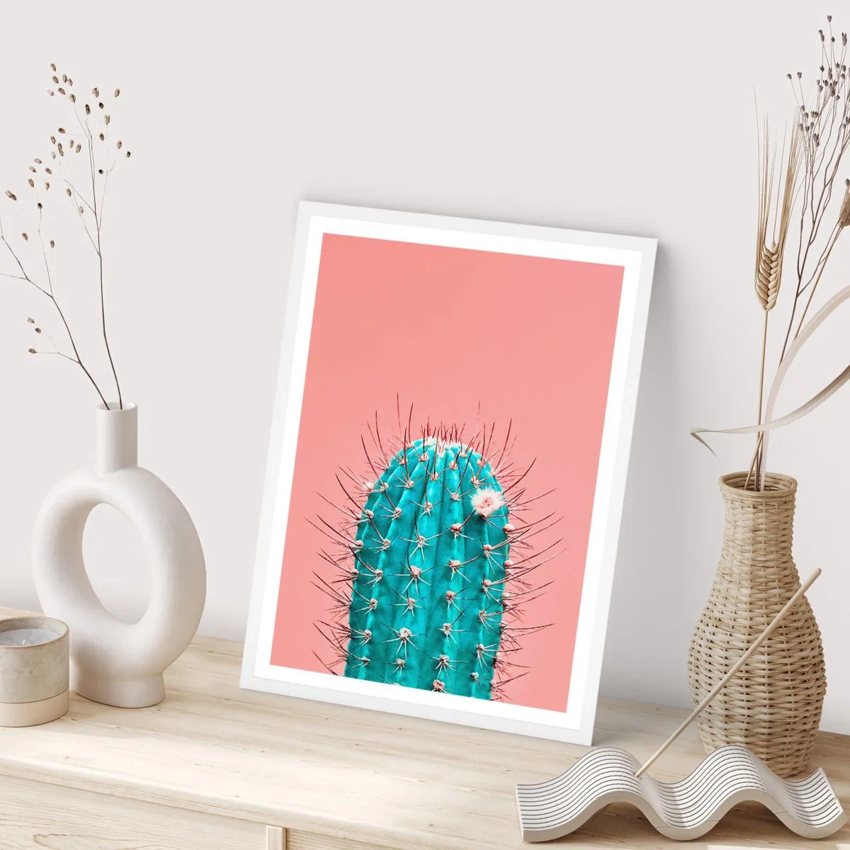 Poster in cornice bianca - Stai attento - 70x100 cm