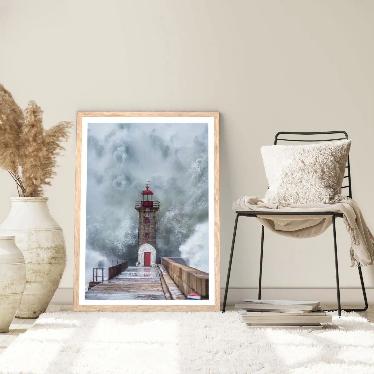 Poster in cornice rovere chiaro - Fragore delle acque, rumore di tempesta - 61x91 cm