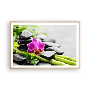 Poster in cornice rovere chiaro - Un tranquillo equilibrio - 91x61 cm