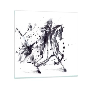 Quadro su vetro - Il cavaliere nero - 30x30 cm