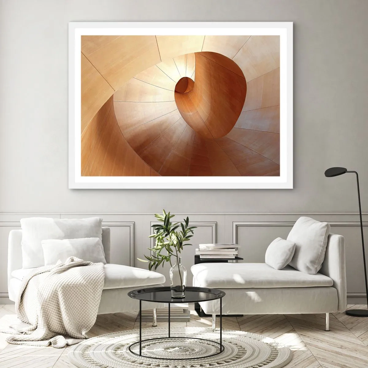 Poster in cornice bianca - Serpentina architettonica - 100x70 cm