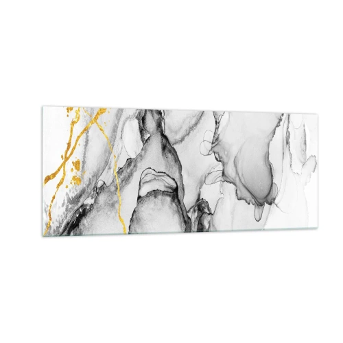 Quadro su vetro - Composizione con motivo d'oro - 100x40 cm