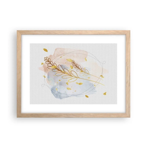 Poster in cornice rovere chiaro - Soffio d'oro - 40x30 cm