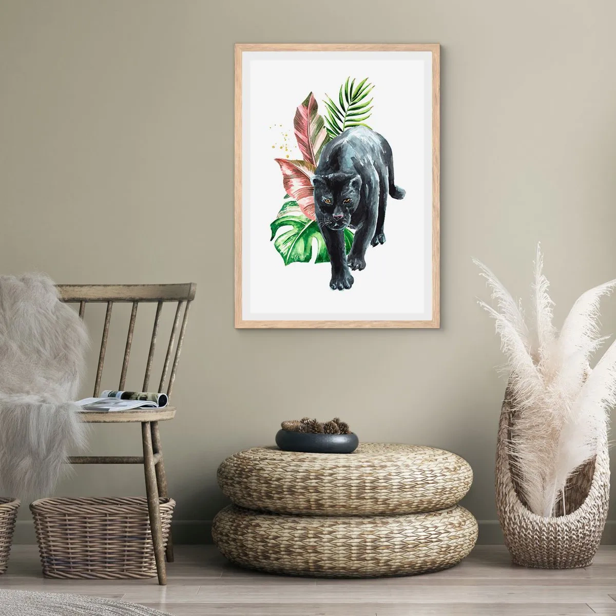 Poster in cornice rovere chiaro - Cuore selvaggio - 50x70 cm