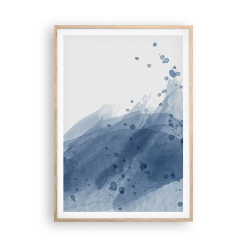 Poster in cornice rovere chiaro - Tulle blu - 70x100 cm