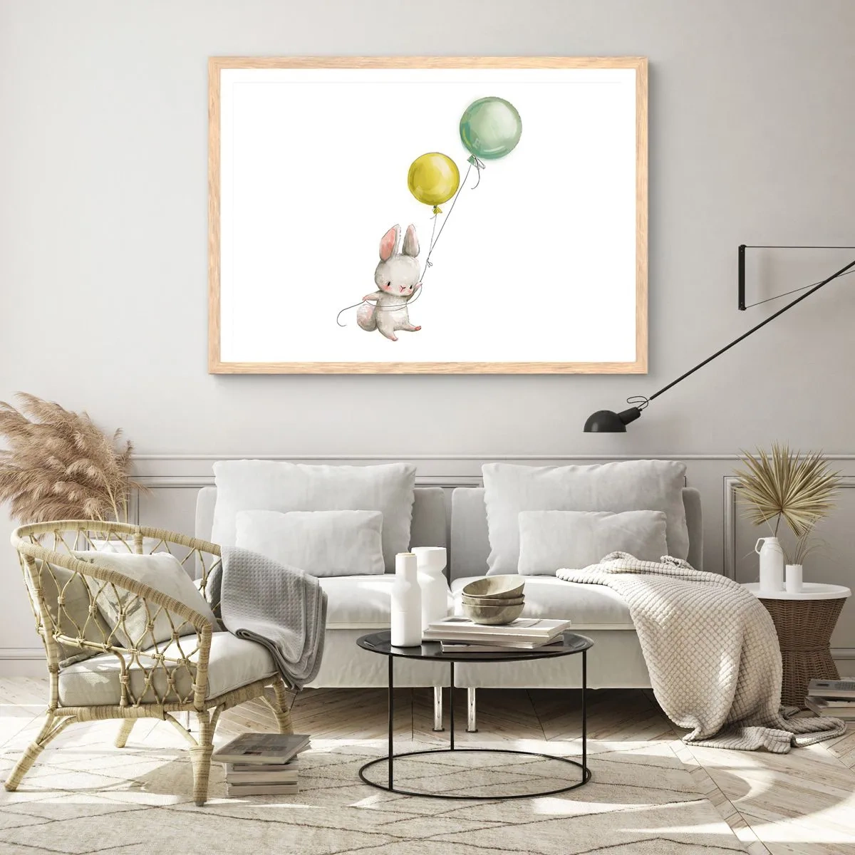 Poster in cornice rovere chiaro - Volo anch'io! - 40x30 cm